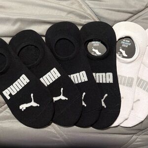 Puma Women’s Black and White Sneaker Socks